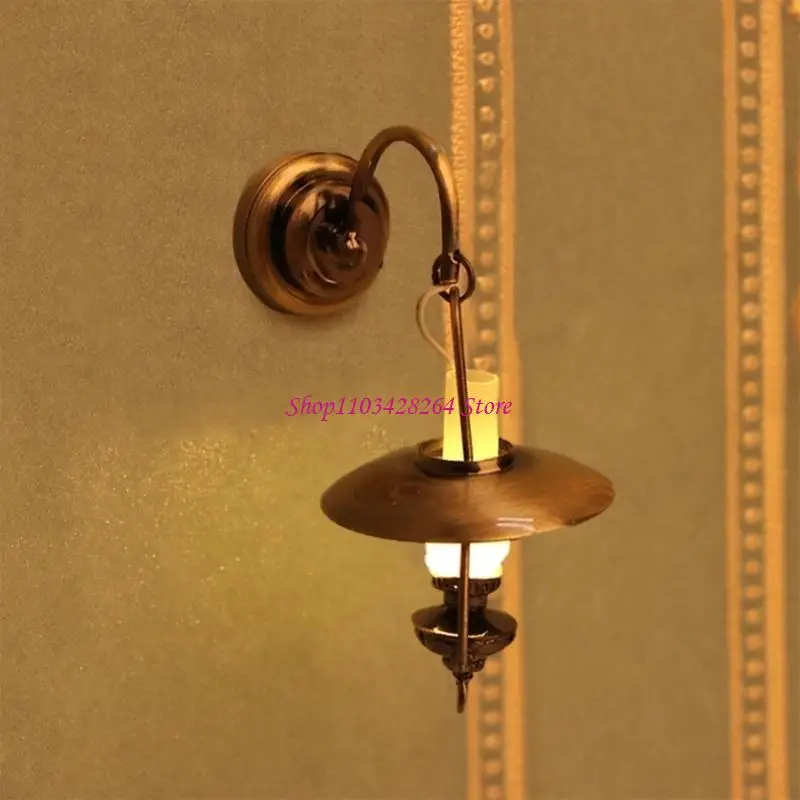 

1:12 Dollhouses Wall Lamp Sconce Figure Lighting Toy for Pretend Playset