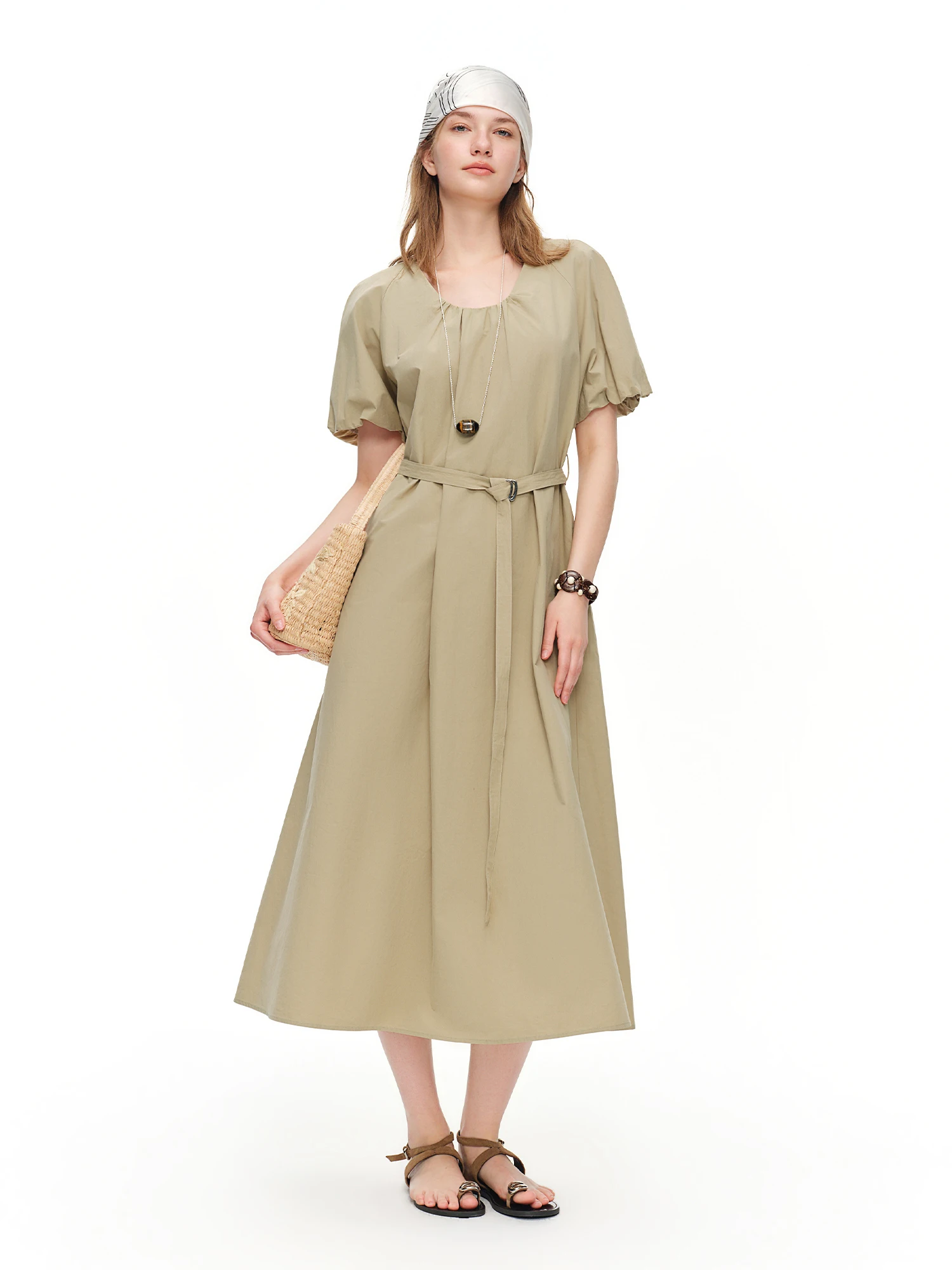 long sleeve cashmere dress Lanvin - Wool And Cashmere Midi Dress For Women - Dove main image 1