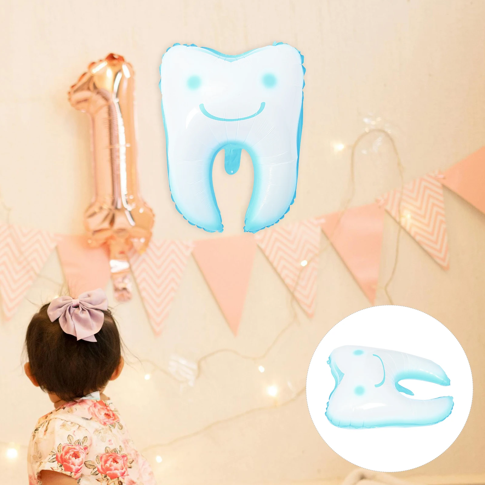 

4Pcs Tooth Shaped Balloons Stable Durable Decorative Balloons for Festive Events Tooth Shaped Balloon Decorative Balloon