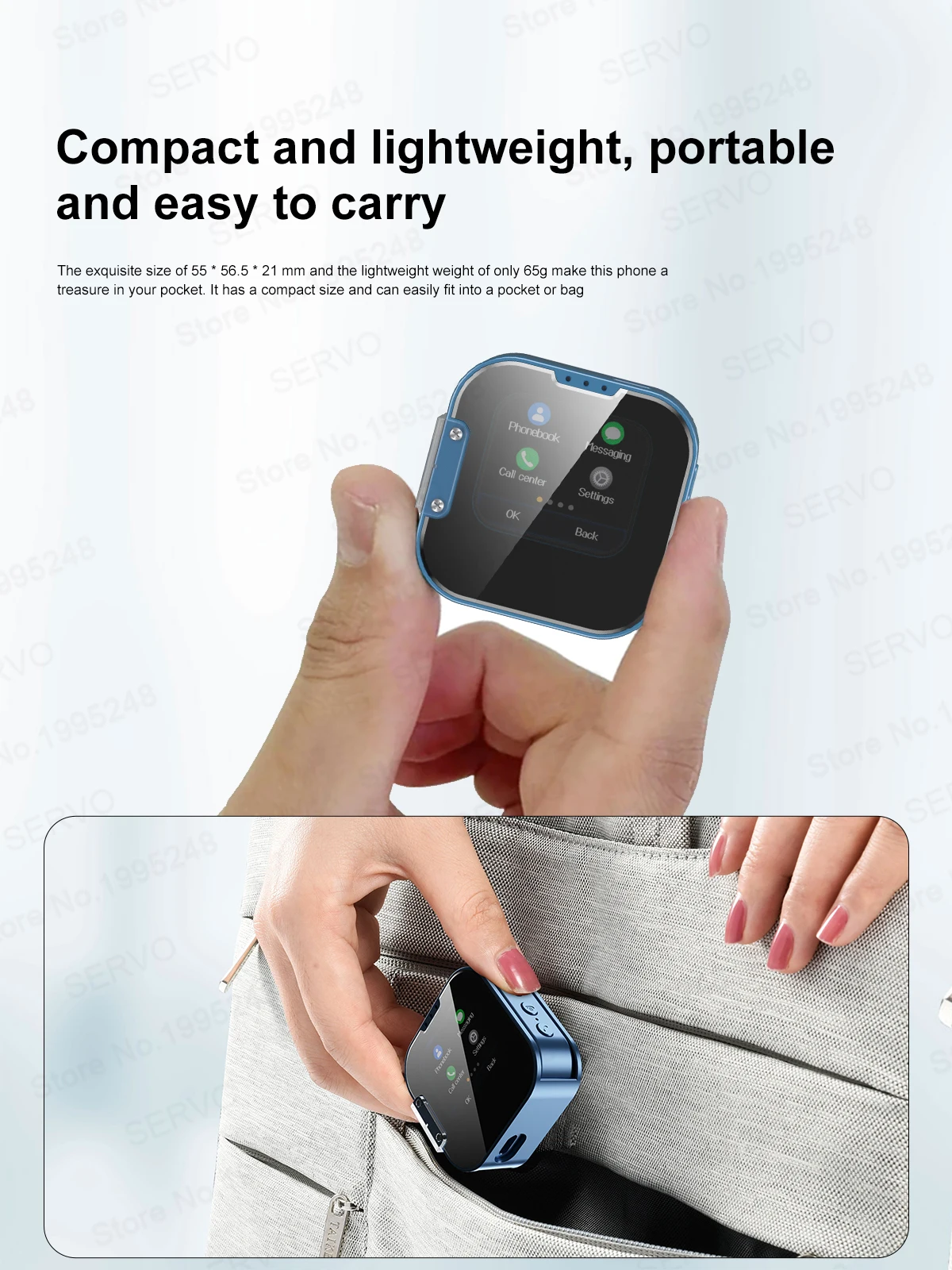 SERVO I19 ROTATE Touch Screen Mini Mobile Phone 2G 2SIM Magic Voice Bluetooth Dial FM Radio 90° Rotating Small Feature Cellphone