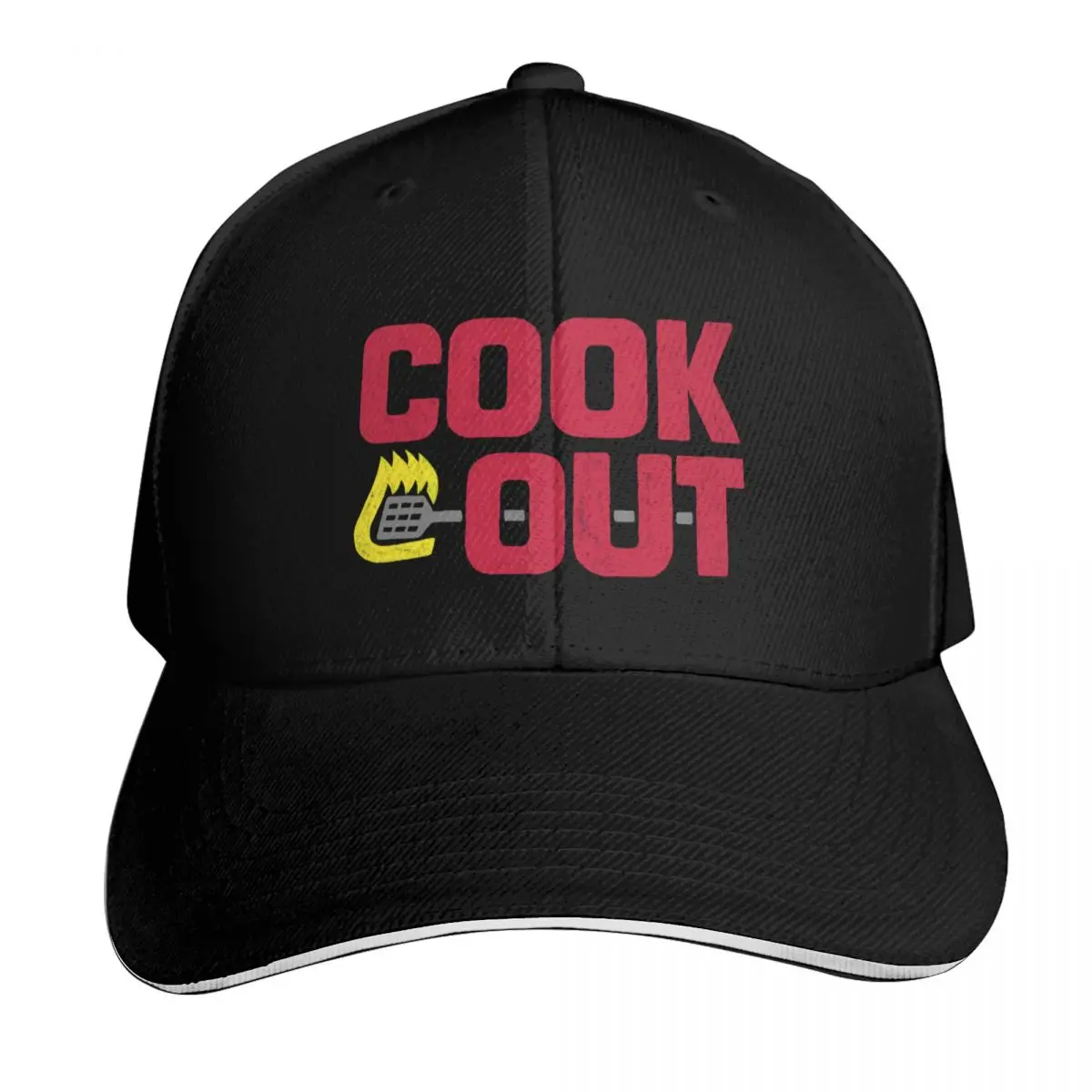 Cookout - Vintage Chalk Texture - Red & Gray Baseball Cap Men Women Casual Summer Sport Sun Cap