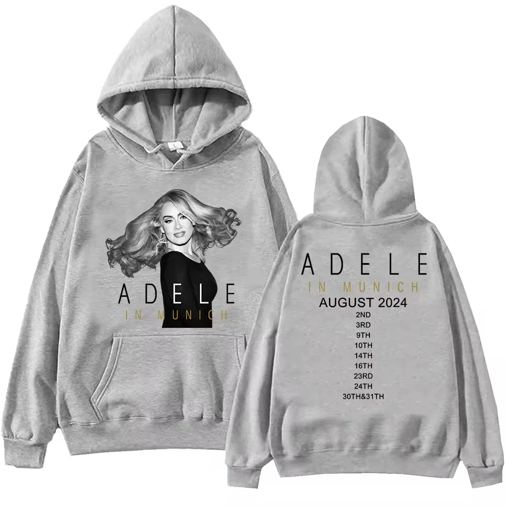 Adele Munich Tour 2024 Weekends with Adele Hoodie Pullover Tops Long Sleeve Sportswear Girls Clothing Casual Loose Sweatshirt