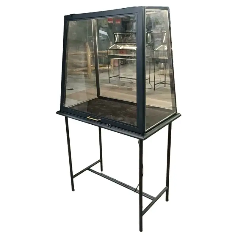 Glass Jewelry Transparent Watch Showcase Jade Display Cabinet Wrought Iron Counter