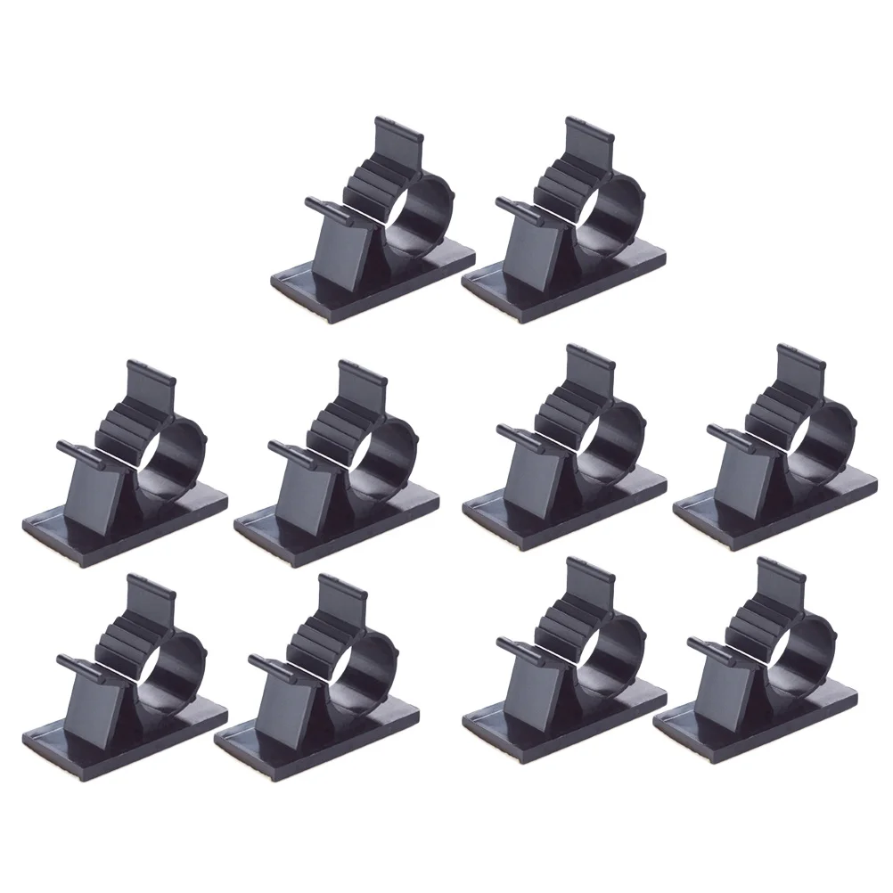 

30Pcs Cable Management Clips Black Plastic Adhesive Backed Wire Holder for Desk Organization Bundle Cables Securely Fastening
