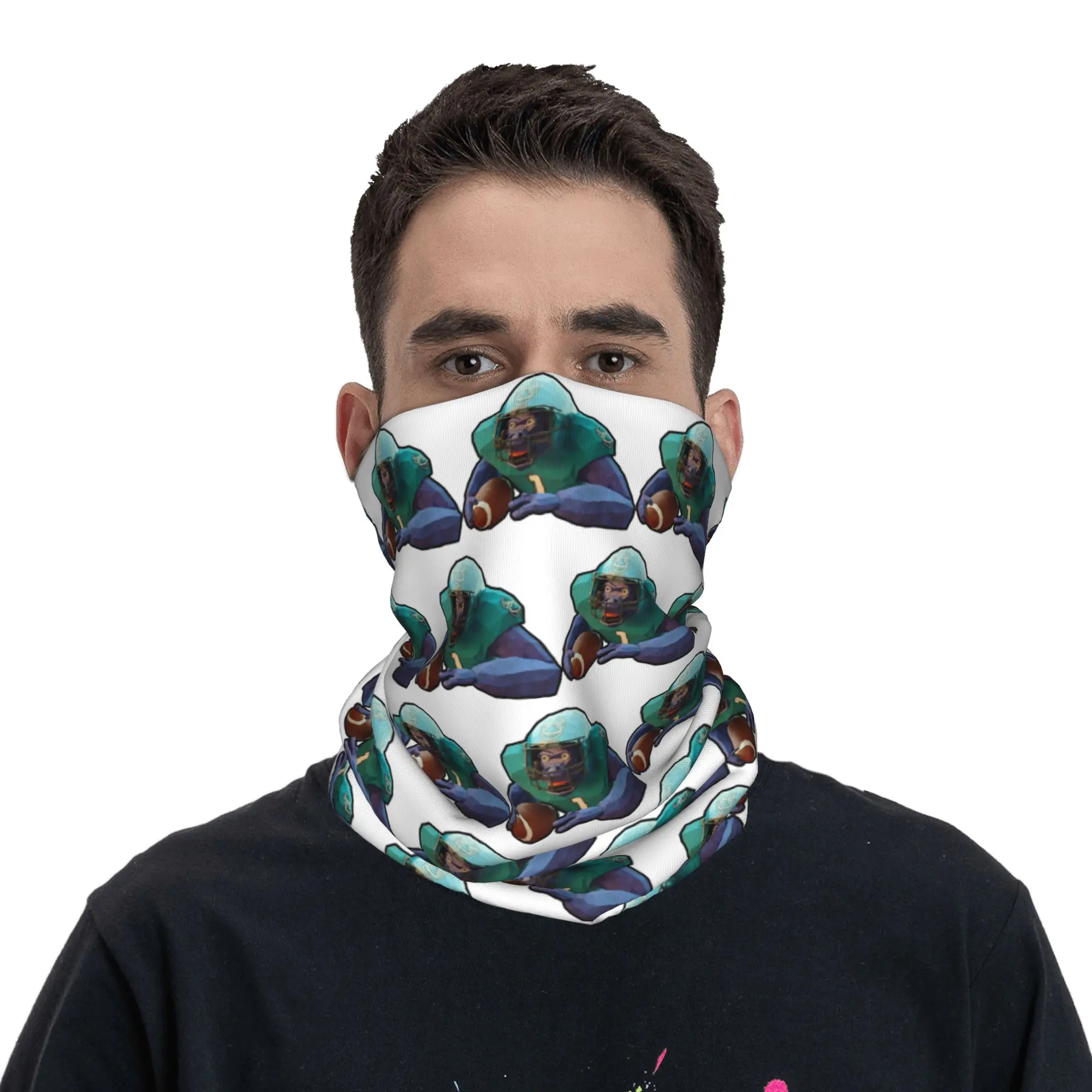 Animal Company VR Game Football Monkey Bandana Neck Cover Printed Wrap Scarf Balaclava Cycling For Men Women Adult Washable