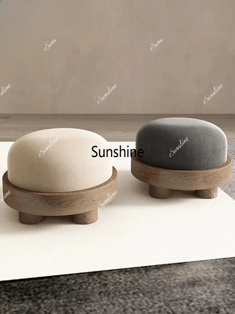 

Pouf Furniture Customized Modern Minimalist Sofa Living Room Stool Solid Wood Low Shoe Changing Stool Sillas Plasticas