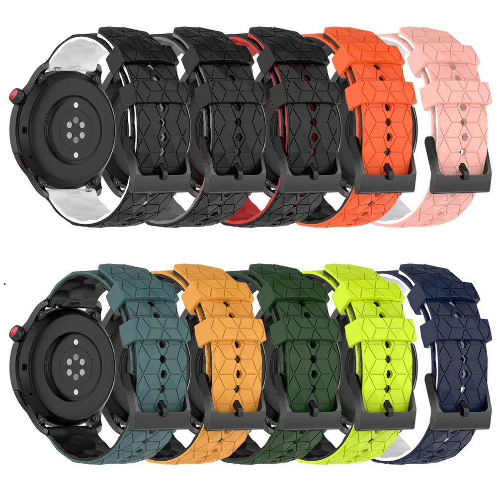 20mm 22mm Two-Tone Football Printed Sport Silicone Band For SUUNTO 9 PEAK PRO /5 PEAK /SUUNTO RACE VERTICAL Watch Strap Bracelet