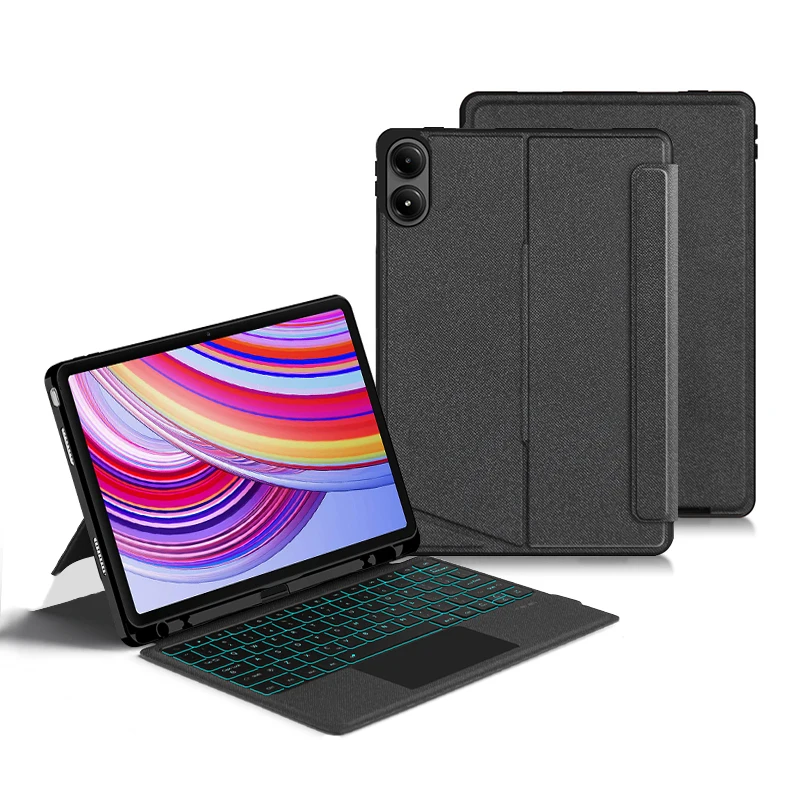 AJIUYU Backlight Keyboard Case For Xiaomi Poco Pad 12.1 inch 2024 Redmi Pad Pro 12.1