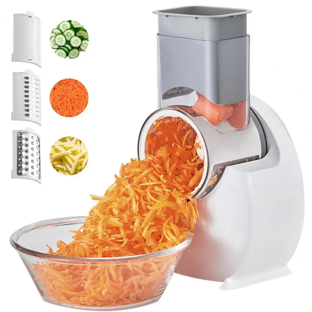 

Electric Cheese Grater Detachable Electric Salad Maker Vegetable Cutter Vegetable Slicer BPA-Free Potato Scrubber Shredder