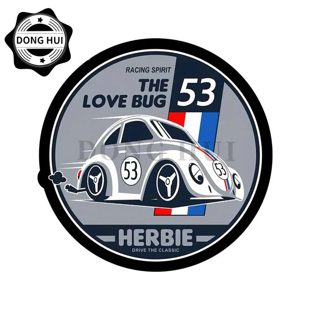 Sticker Number 53 Herbie The Love Bug Car Stickers Beetle Lovers Motorcycle Refrigerator Helmet Laptop Skateboard Mug Decal