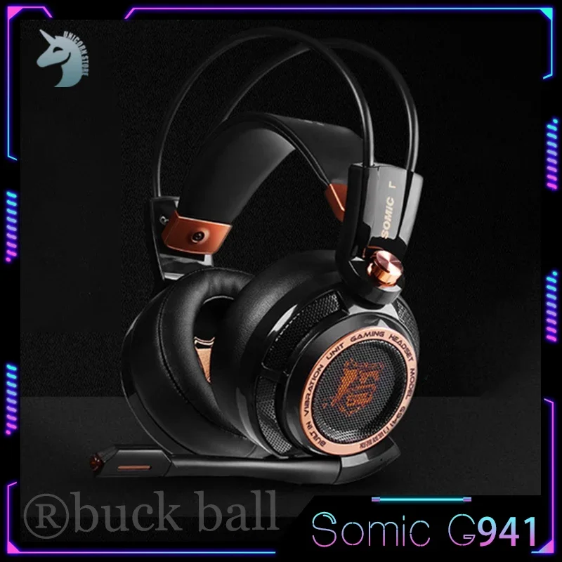 Somic G941 Gamer Headphone Wired Headphones Gaming Headphone With Microphone Denoise Headsets 7.1 Stereo Sound Custom Headset