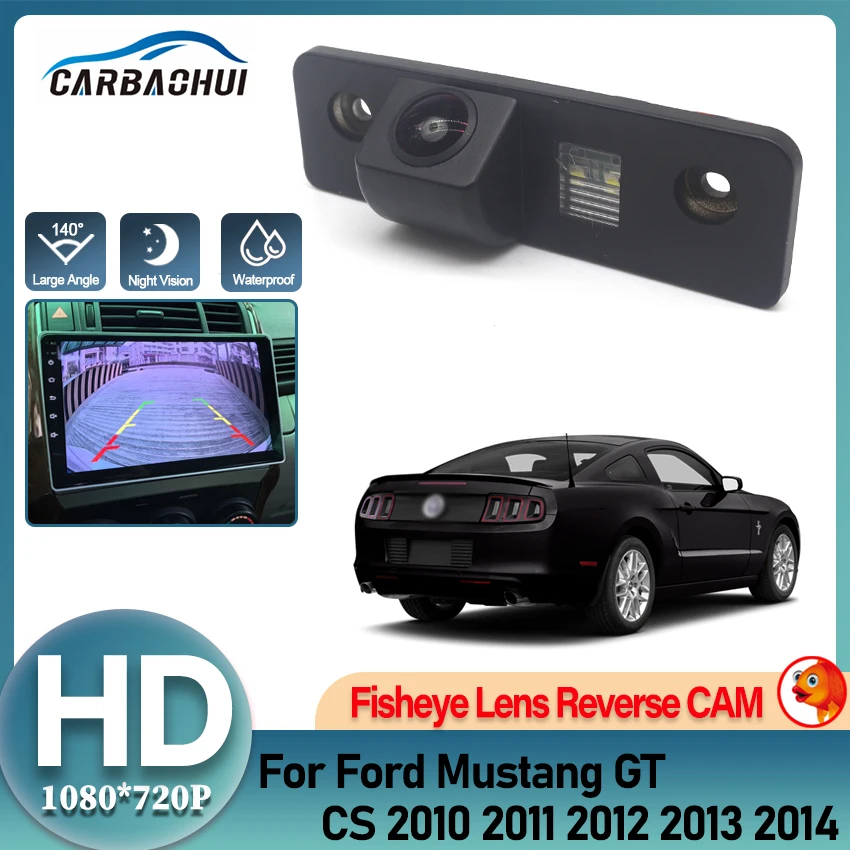 

Автомобильная камера заднего вида с объективом «рыбий глаз» для Ford Mustang GT CS 2010 2011 2012 2013 2014, CCD Full HD, ночное видение, водонепроницаемая