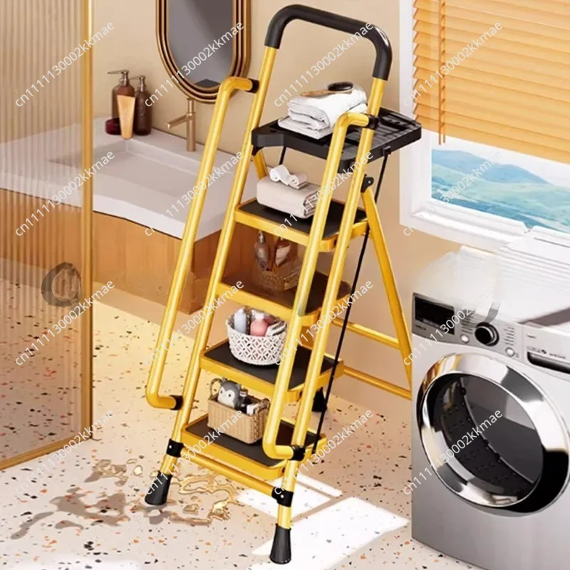 Ladder Household folding ladder Indoor multi-function herringbone ladder Telescopic escalator Stairs Four steps and five steps