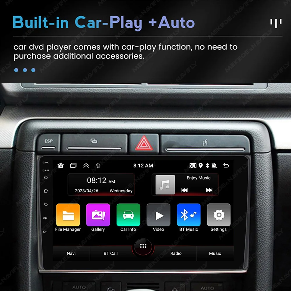 MEKEDE Android 13 Car Intelligent System for Audi A4 B6 B7 S4 RS4 SEAT Exeo 2002-2008 Radio Multimedia For Carplay Android Auto