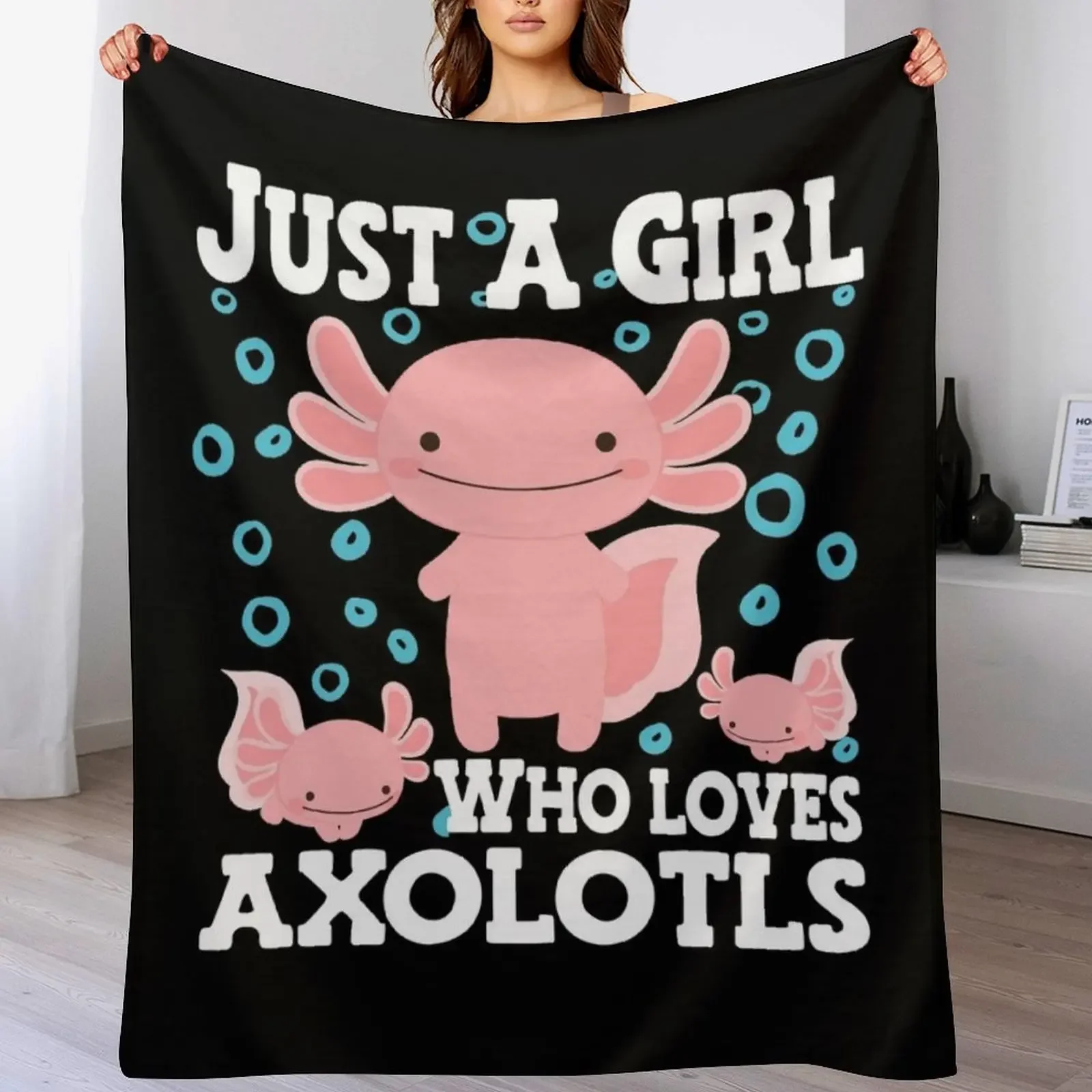

Axolotl Cute Kawaii , Just a Girl who love Axolotls Throw Blanket Plaid Decorative Sofas For Sofa Thin Cute Plaid Blankets