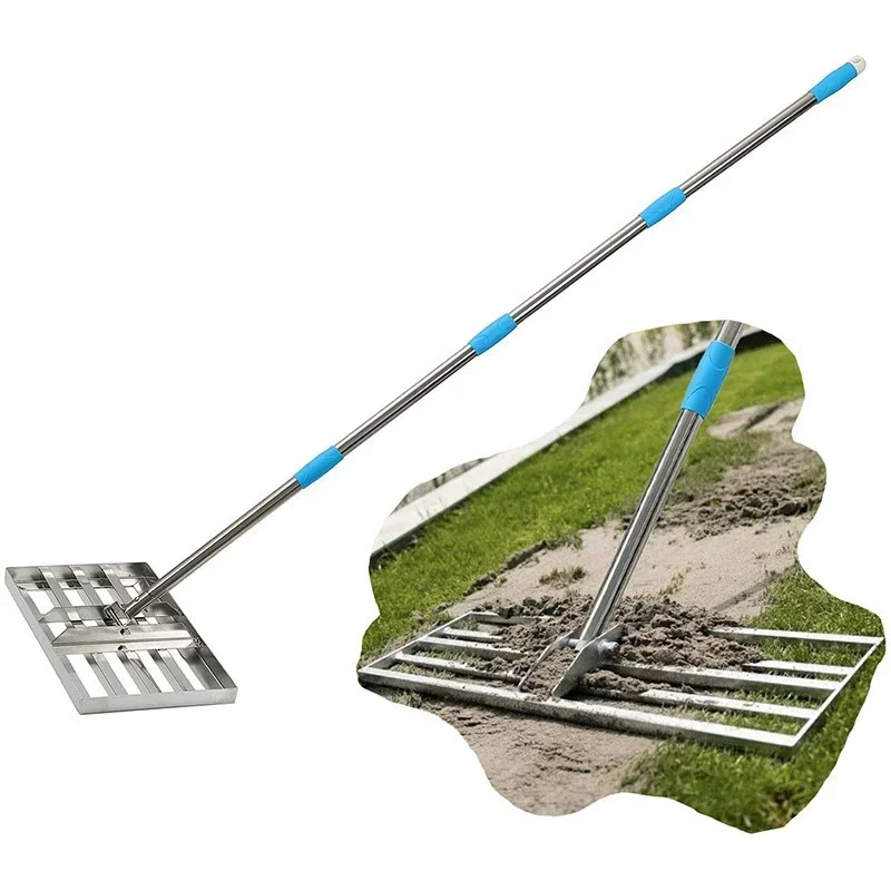 Hot sales Golf Course Leveler 1.6M Stainless Steel Lawn Finisher Flat Sand Chopper Gardening Tools Manual Leveler