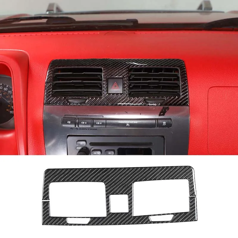 

For Hummer H3 2005-2009 Soft Carbon Fiber Car Central Control Air Vent Frame Sticker Car Interior Protection Accessories