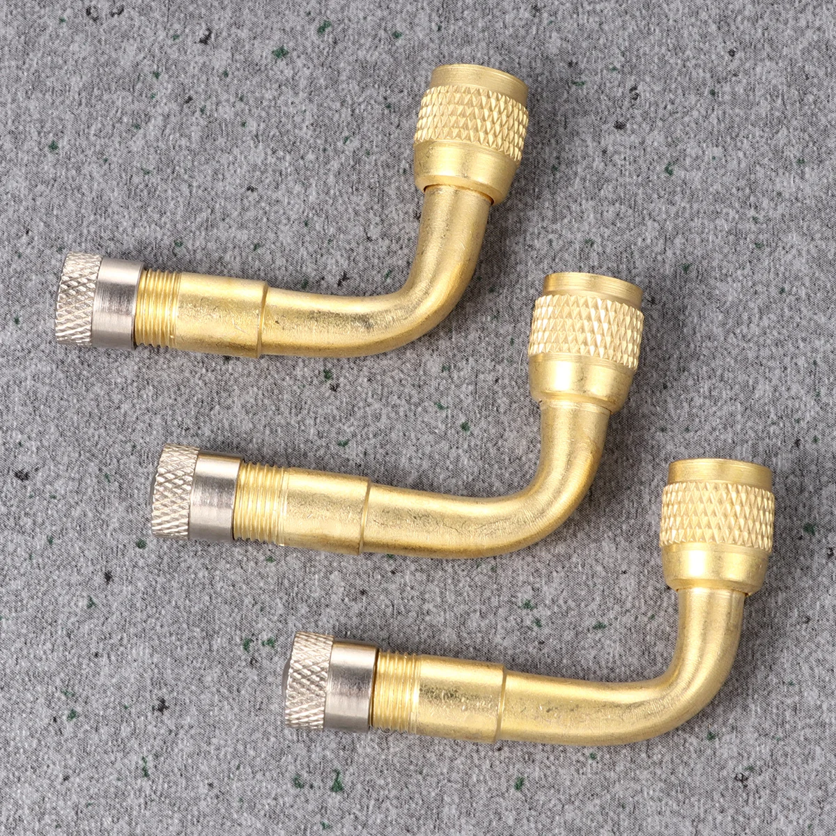 

3Pcs Tire Stem Extension Adaptors 45 Degree Curved Inflating Mouth for Car Truck Motorcycle Trailer Rv Vehicles Golden