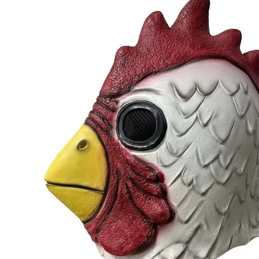 Biochemisch Kip Hoofdmasker Halloween Biochemische Cosplay Rolmasker Party Prestatie Prop Biochemische Witte Haan Headcover