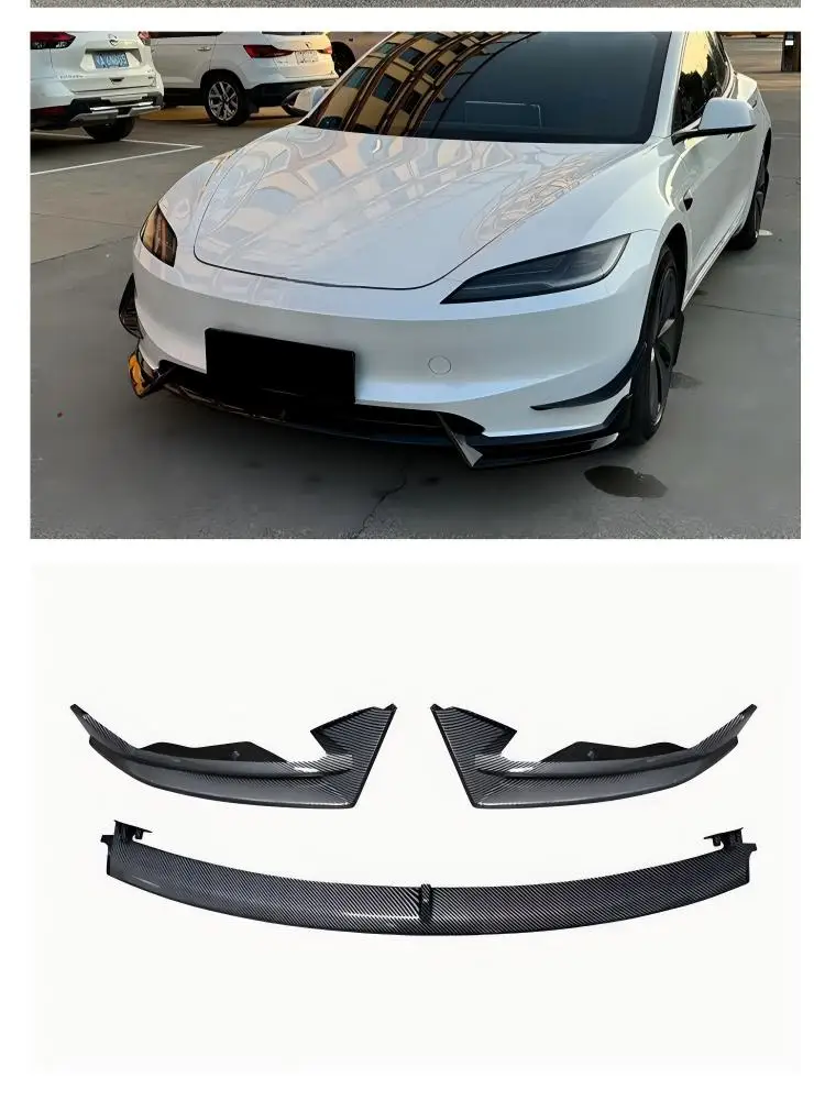 For Tesla New Model 3 2024-2026 ABS Front Bumper Diffuser Splitter Spoiler Lip Tuning Body Kits Protection Car Accessories view 6