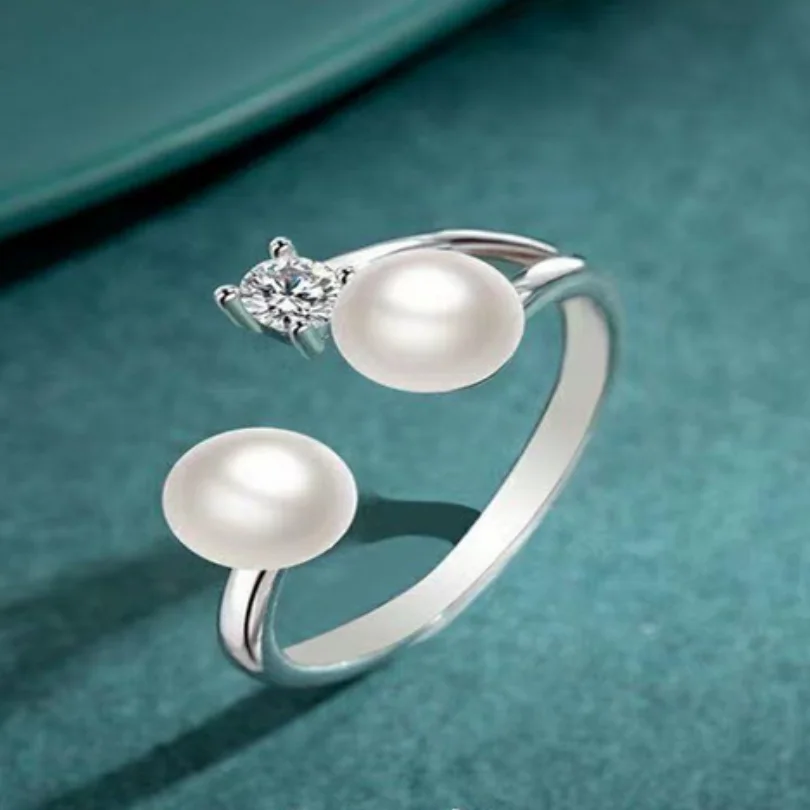 

GENUINE NATURAL WHITE ROUND CULTURED PEARL RING 8MM AAAA SIZE 5-10