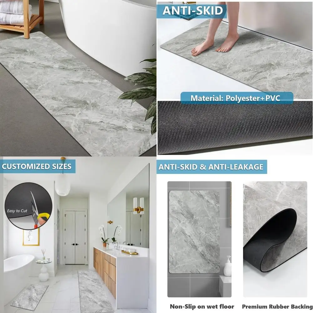 

lita-bath rug custom size-rubber non slip quick dry super absorbent thin rugs fit under door-washable bathroom floor mats for in