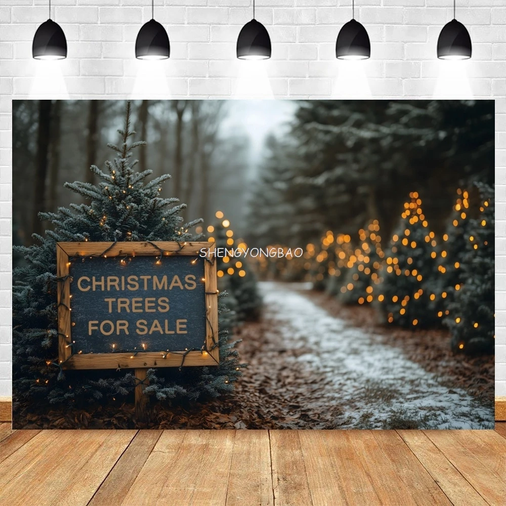 야외 보케 라이트 소나무 숲 배경, 겨울 크리스마스 아기 초상화 사진 배경 장식, 사진 스튜디오