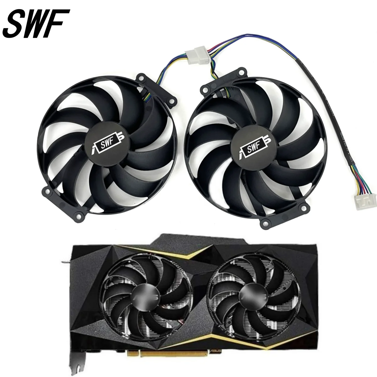 

New FDC10H12S9-C T129215SU 6PIN 12V GPU Cooling Fan For ASUS GTX 1660 1660 Ti Dual EVO OC RTX2070 Graphics Card Cooler Fan