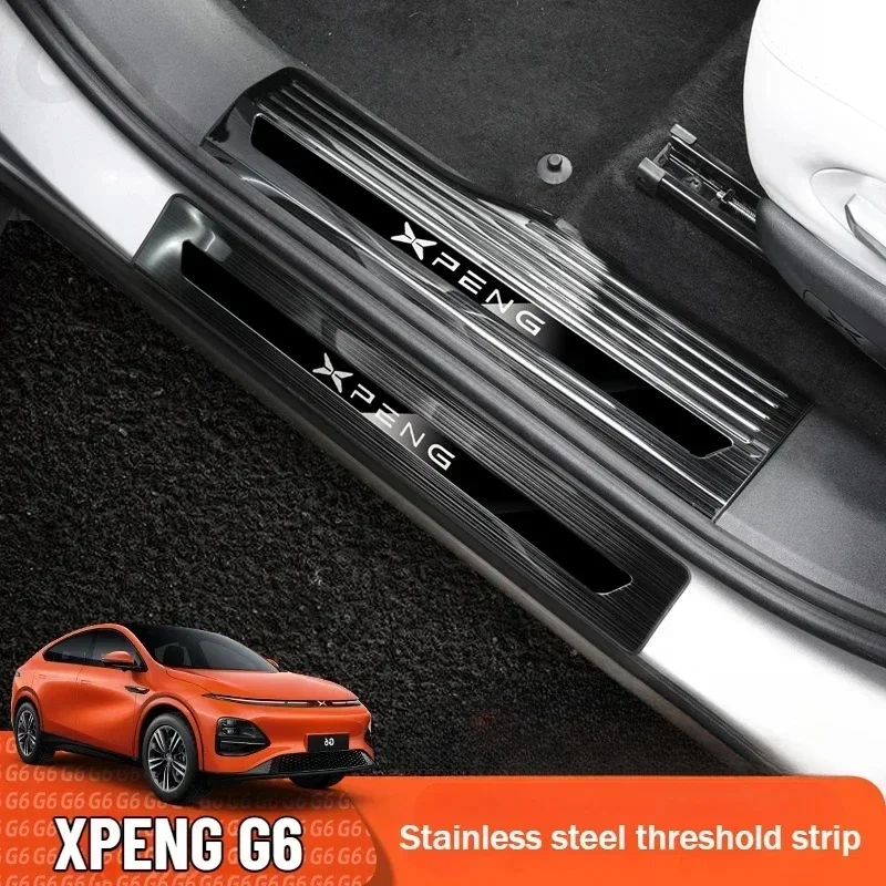 

For Xpeng G6 2023 Xiaopeng G6 Car Stainless Steel Threshold Strip Foot Pedal Protective Sticker Modification Interior Mouldings