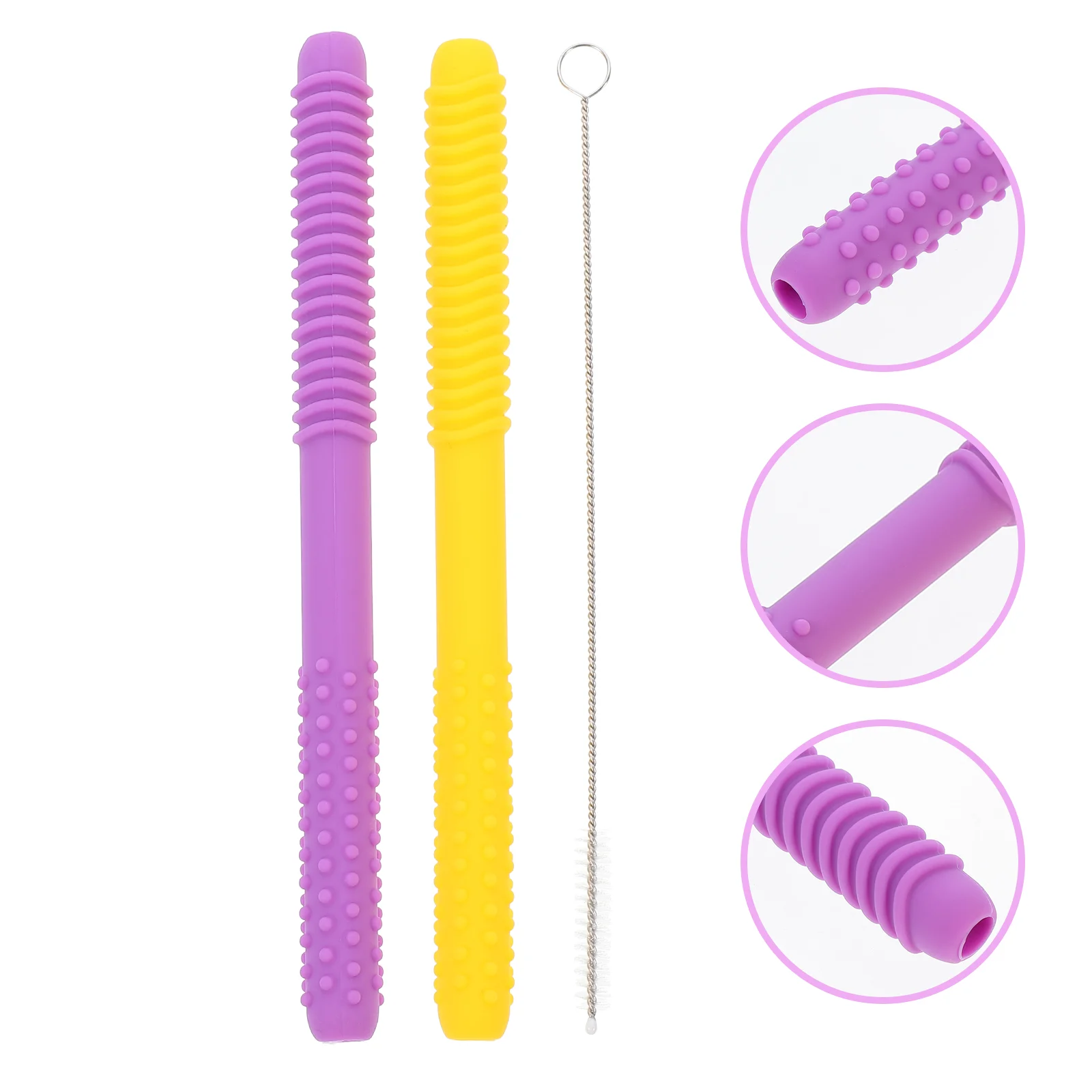 

1Set Silicone Rods Baby Teether Toys Hollow Tubes Molar Teeth Infant Gum Soother FoodGrade Safe Flexible Handle