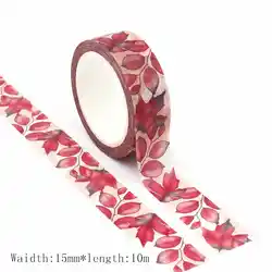 Cinta Washi Floral Vintage, papel de álbum de recortes DIY, pegatinas adhesivas de papelería, 15mm x 10m, 1 unidad