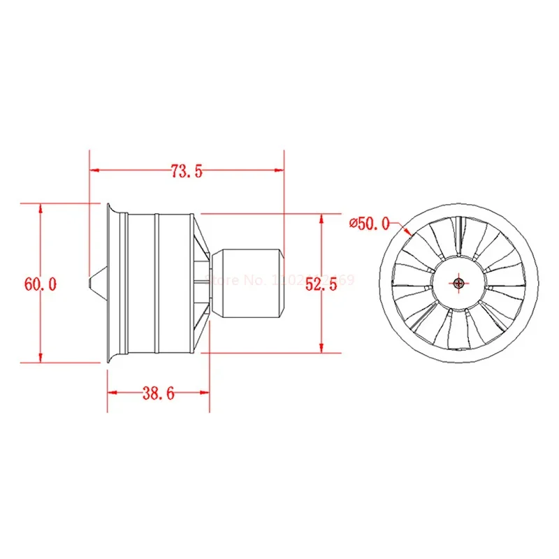 FMS 50mm Ducted Fan EDF Unit 11 blade With 2627 KV4500 (4S) motor (Optional) For RC Airplane Model Plane Jet Parts