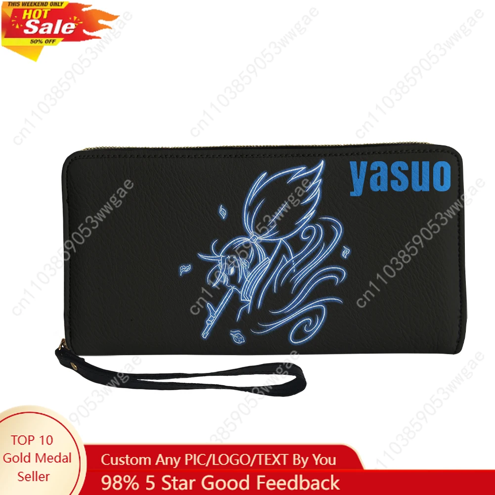 

Yasuo Wallet Purse Mens Womens Teenagers Zipper Long Wallets Double Print Commuter Customized Photo Portable Wallet Gift Bags