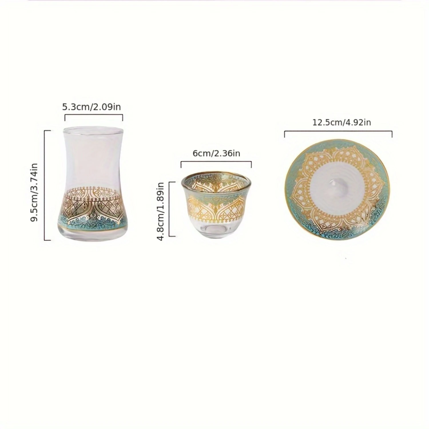 3pcs/Set 2 Sets With Gift Box, Luxury Coffee Cup Turkish Court Glass Mugs Black Turkey Tea Cup Exotic Afternoon Leisure Teacup S