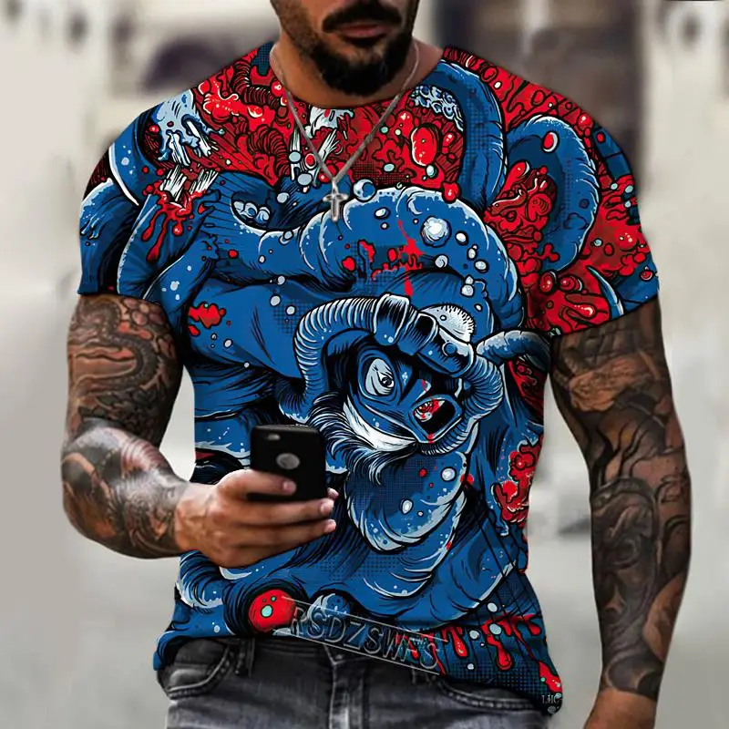

Men’s Shirt 3D Printing God’s Eye, Sky Mystery, Street Trendy Cool Crew Neck T-shirt, Comfortable Large