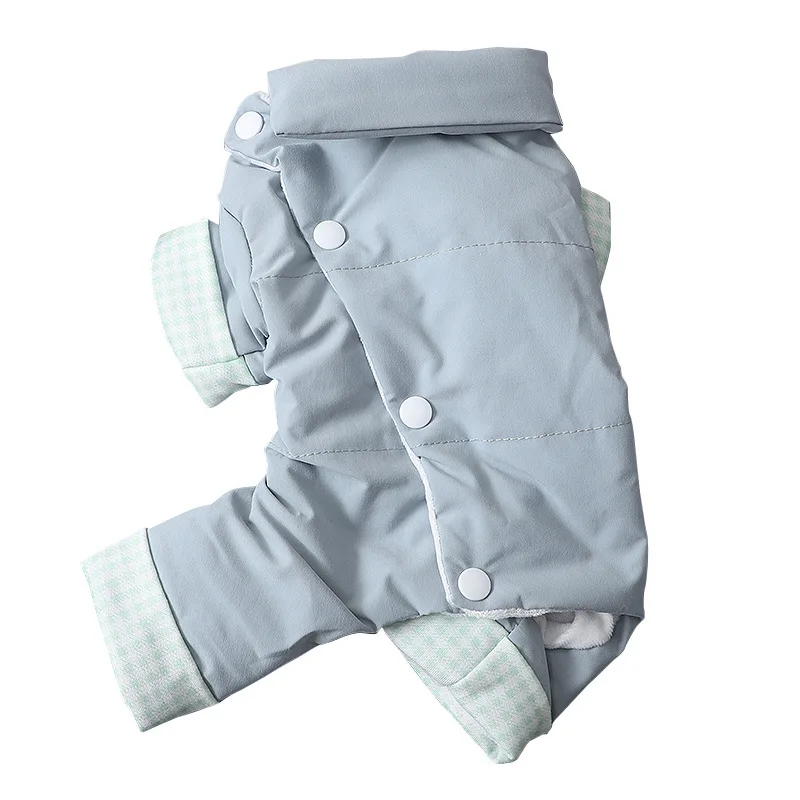 Pet Jumpsuit for Dogs To Wear When Going Out in Winter, with A Four Legged Backless and Plush Thick Warm Jacket Dog Parkas