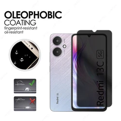Privacy Screen Protector For Xiaomi Redmi 13C 5G For Redmi 13C 5G Camera Protector For Redmi 13C 5G 4G Poco C65 Anti-spy Glass