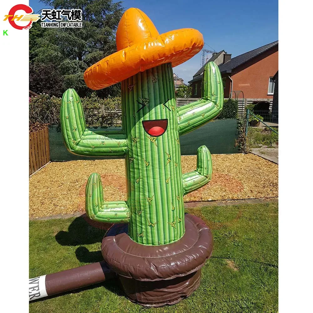 

1.5x2mH Happy Cactus Ring Toss Inflatable Carnival Game Toys Cactus Hoop la Tossing Inflatable Toys for Kids Party