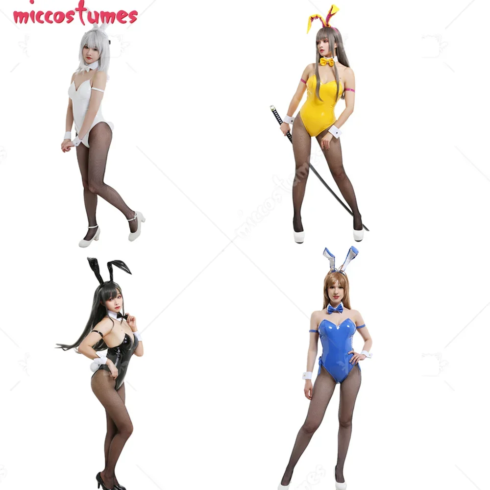 

Bunny Girl One-Piece Leather Bodysuit Jumpsuit Cosplay Costume Outfits with Bunny Ear Hair Band and Collar