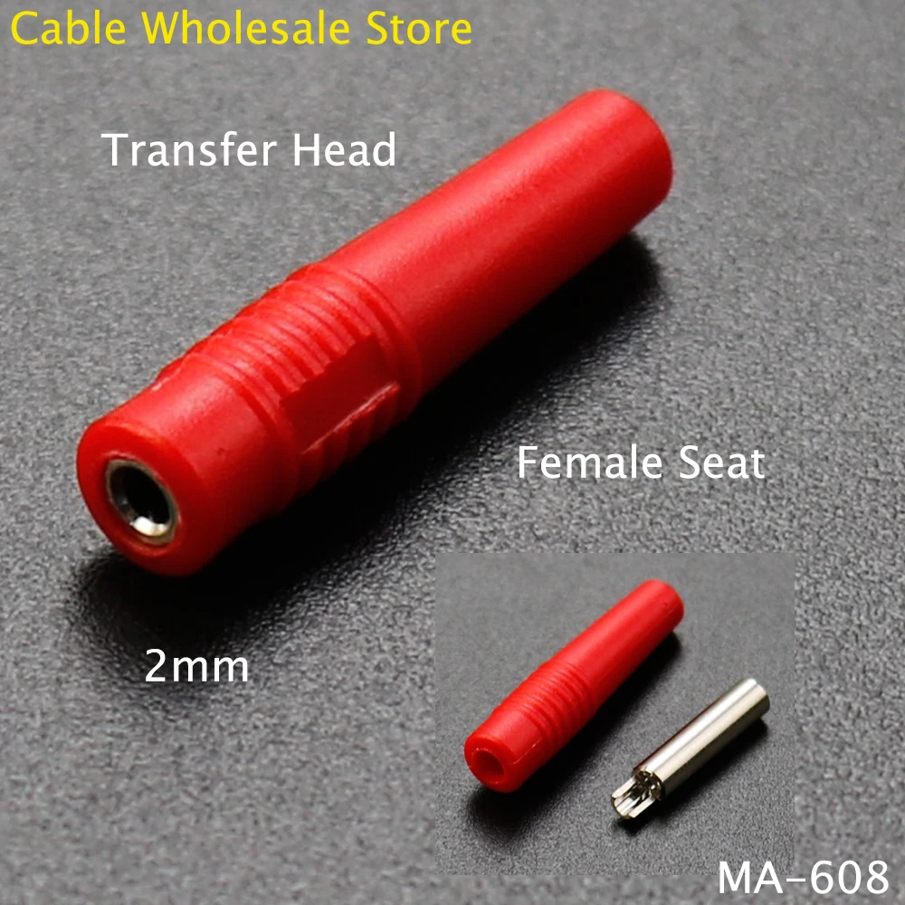 1 pz rame 2mm sede femmina testa di trasferimento filo di saldatura filo di prova per 2mm spina a Banana presa di cablaggio connettore di saldatura