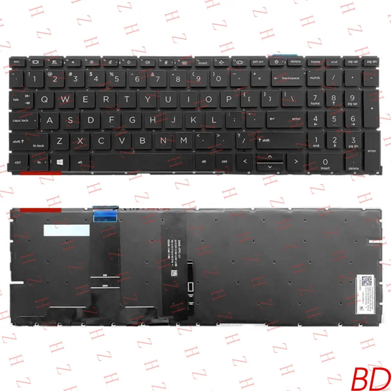 

Клавиатура для ноутбука P+, английская клавиатура с подсветкой для HP ProBook 450 G9 455 G9