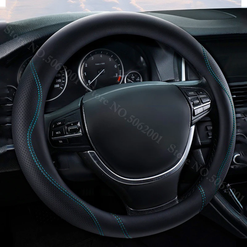 38/40/42/45/47/50CM Big Size Peach Wood Grain PU Leather Car Steering Wheel Cover For Long-distance Driving Truck Lorry Bus