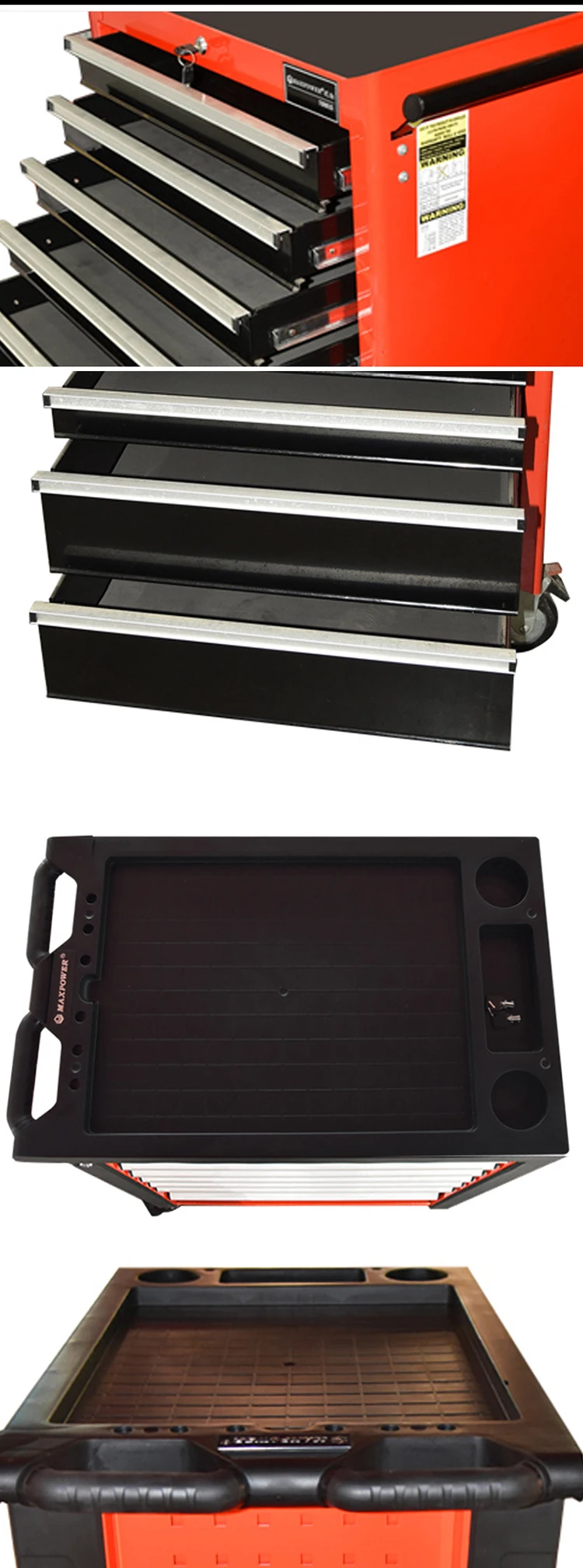 Red 7 Drawer Rolling Tool Cabinet 2 In 1 Detachable Tool 7 Tray Tool Chests With Chest Wheels