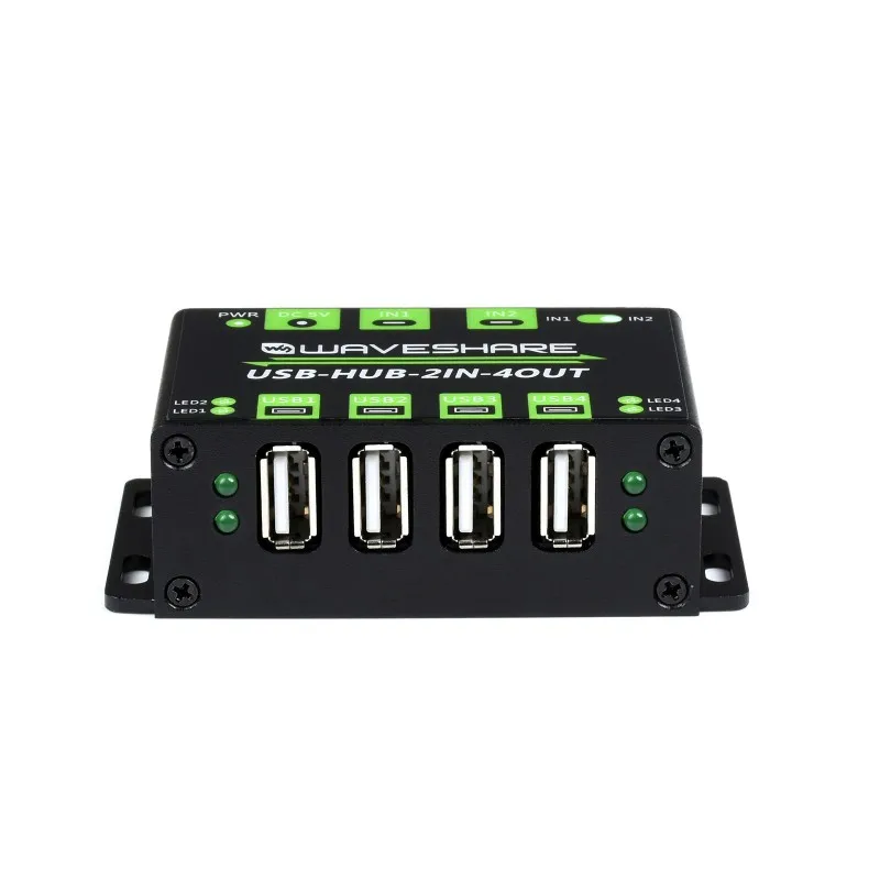 

Industrial Grade USB HUB for Raspberry Pi Extending 4x USB 2.0 Ports Switchable Dual Hosts USB-HUB-2IN-4OUT