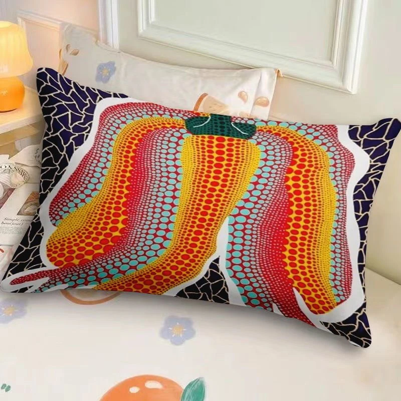 Yayoi Kusama مستوحاة من البولكا نقطة الملكة اليقطين قطني وسادة أريكة كيس وسادة من جانب واحد #4