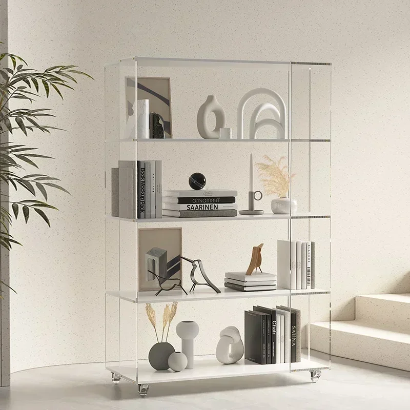 Design Bookcase Minimalist Office Acrylic Unique Transparent Organizers Storage Display Prateleira Livros Furniture Living Room