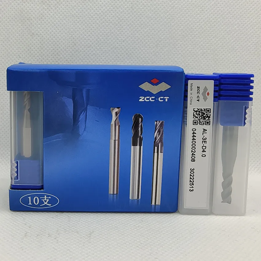 

AL-3E-D4.0 ZCC.CT AL-3E Three blade straight shank flat end milling cutter 3 Flutes Flat end mills Φ4.0*6*12*50 3T Flat end mill