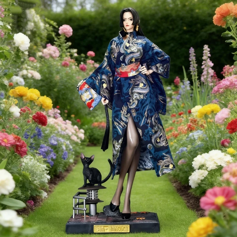 

One Piece Boa Hancock Kimono Figure Anime Manga Large Collectible Statue Desktop Decoration Otaku Fans Model Ornament Gift