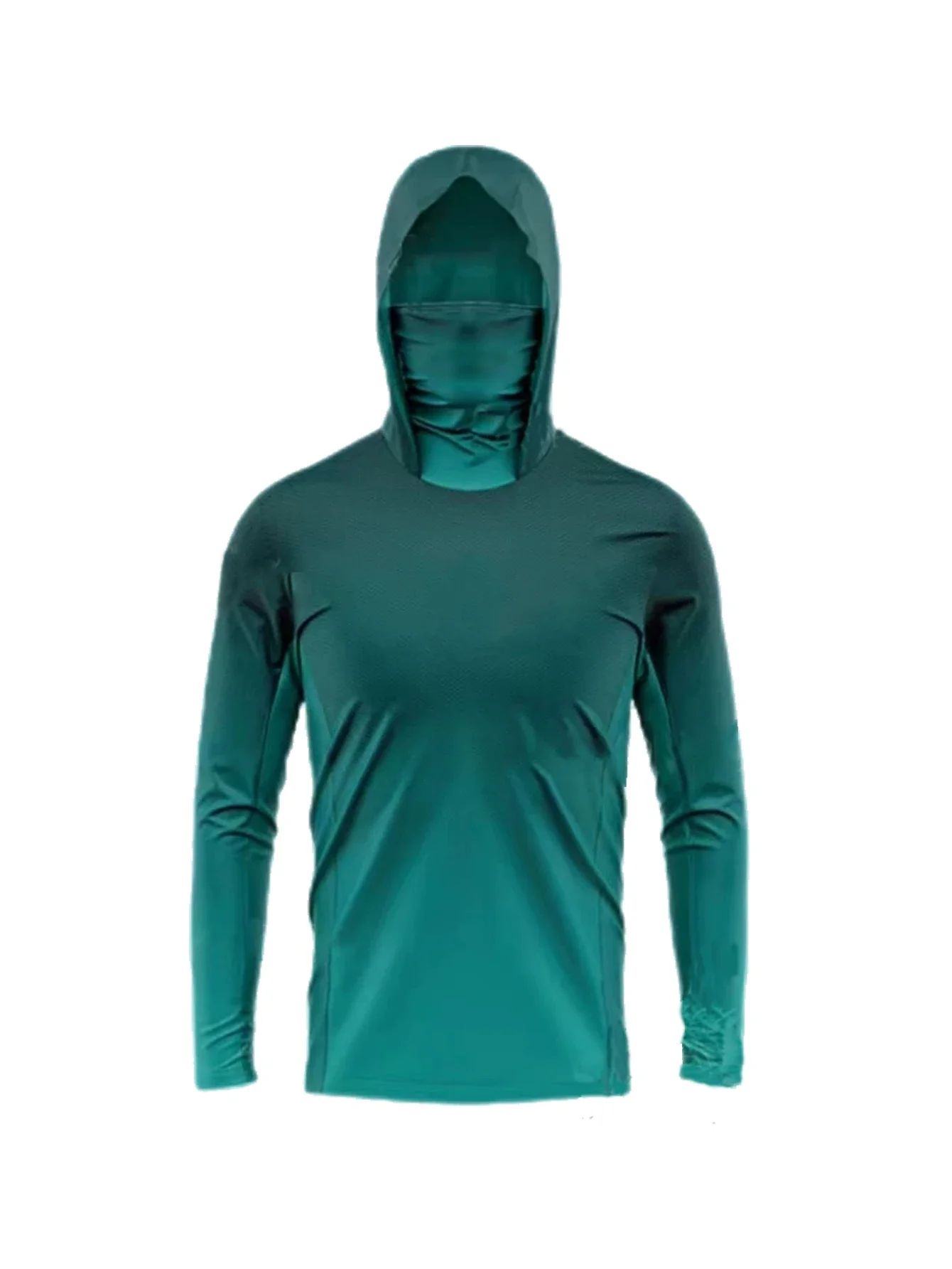 Men Long Sleeve Fishing Hoodie Mask Anti-UV Sun Protection Clothes Fish Shirt Hunting Fish Jersey UPF 50+ view 3