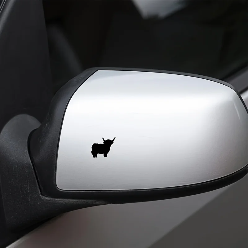 4 unids/set pegatina caprichosa para coche de vaca de las tierras altas-se adapta a parasoles, scooters, nevera y artículos personalizados
